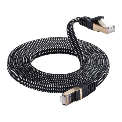 Nylon Braided Cat7 Ethernet Cable , 10ft High Speed Network Cable