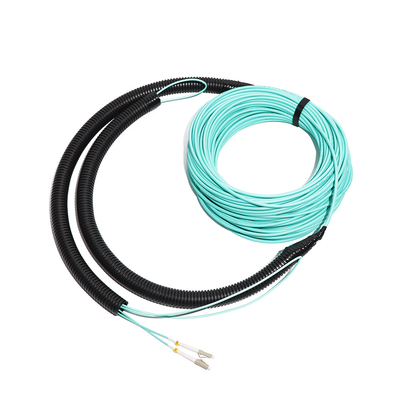 40M 2 Core OM3 multimode LC-LC pulling eye Pre-Terminated fibre optic patch cord /pigtail Cable